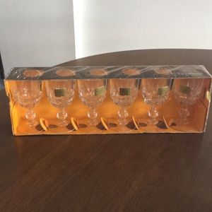 Luminarc crystal stem shot glasses